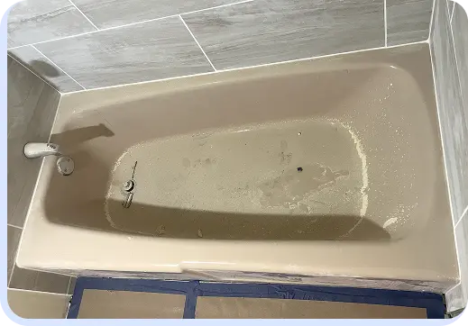a dusted bathtub