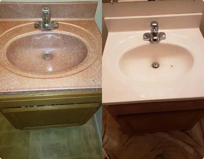 a sink with multicolor