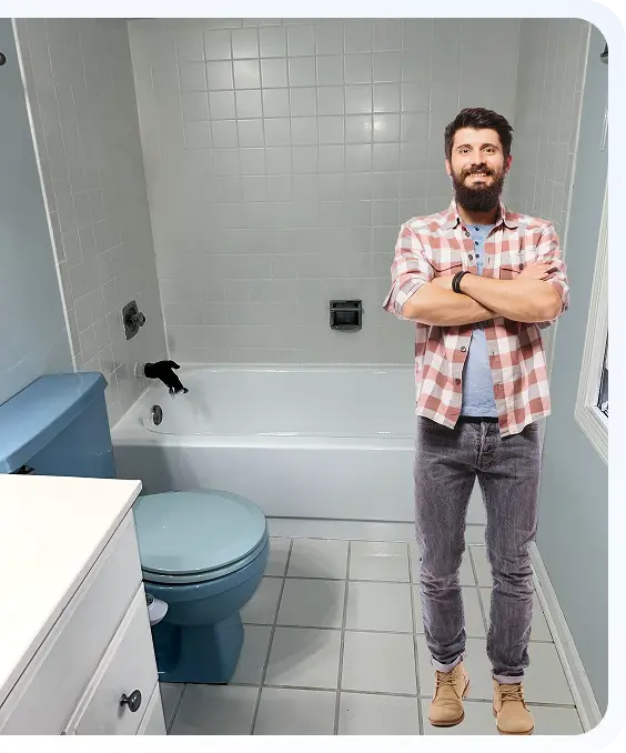 a guy in bathroom